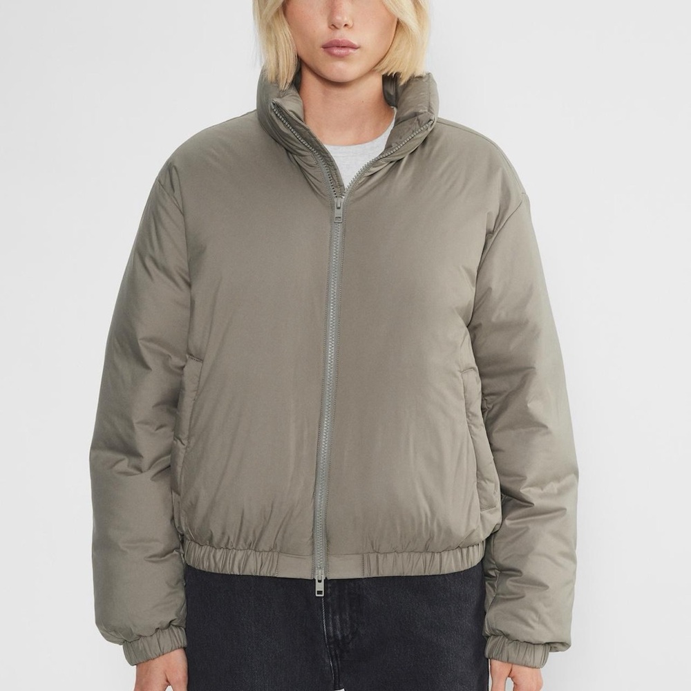 Aritzia “Chelsea Bomber” Puffer Jacket in Modern Taupe